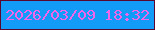 文字の大きさ：2、枠の色：5b062f、背景の色：139bf8、文字の色：f165eb 無料ブログパーツのブログ時計