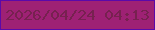 文字の大きさ：5、枠の色：5b09a9、背景の色：9e2174、文字の色：772150 無料ブログパーツのブログ時計