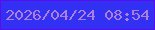 文字の大きさ：3、枠の色：5b0bee、背景の色：3230f3、文字の色：af7ed8 無料ブログパーツのブログ時計
