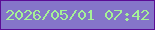 文字の大きさ：1、枠の色：5b0c95、背景の色：8575c9、文字の色：a5f197 無料ブログパーツのブログ時計