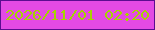 文字の大きさ：3、枠の色：5b0d90、背景の色：e34ae4、文字の色：a5d303 無料ブログパーツのブログ時計