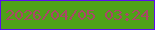 文字の大きさ：1、枠の色：5b0dee、背景の色：4fa119、文字の色：aa4669 無料ブログパーツのブログ時計