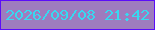 文字の大きさ：4、枠の色：5b0df9、背景の色：9e7cbe、文字の色：37d9f0 無料ブログパーツのブログ時計