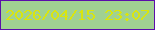 文字の大きさ：1、枠の色：5b0eaa、背景の色：a0d192、文字の色：d9e50f 無料ブログパーツのブログ時計