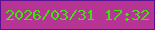 文字の大きさ：3、枠の色：5b118e、背景の色：b63494、文字の色：41e111 無料ブログパーツのブログ時計