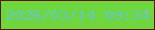 文字の大きさ：2、枠の色：5b1307、背景の色：6dd73d、文字の色：68c8c2 無料ブログパーツのブログ時計