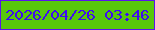 文字の大きさ：3、枠の色：5b14ec、背景の色：58c80b、文字の色：3e0df0 無料ブログパーツのブログ時計