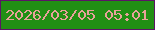 文字の大きさ：5、枠の色：5b1566、背景の色：218f14、文字の色：e8a29a 無料ブログパーツのブログ時計