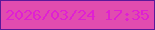 文字の大きさ：2、枠の色：5b1899、背景の色：e14caf、文字の色：e020d2 無料ブログパーツのブログ時計