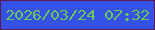 文字の大きさ：1、枠の色：5b194b、背景の色：3652e6、文字の色：69c65a 無料ブログパーツのブログ時計
