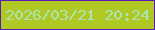 文字の大きさ：2、枠の色：5b1ab0、背景の色：afc823、文字の色：ace4b6 無料ブログパーツのブログ時計