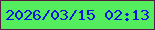 文字の大きさ：3、枠の色：5b1b41、背景の色：54ed5e、文字の色：0416e3 無料ブログパーツのブログ時計