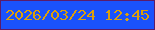 文字の大きさ：3、枠の色：5b1b6a、背景の色：1a52fc、文字の色：dd9f0a 無料ブログパーツのブログ時計