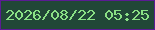 文字の大きさ：1、枠の色：5b1b94、背景の色：214737、文字の色：8ae085 無料ブログパーツのブログ時計