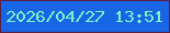 文字の大きさ：2、枠の色：5b1e3e、背景の色：1865e5、文字の色：7af3c9 無料ブログパーツのブログ時計