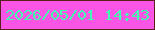 文字の大きさ：3、枠の色：5b1f1c、背景の色：fb55e6、文字の色：41fbb0 無料ブログパーツのブログ時計