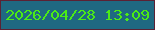 文字の大きさ：3、枠の色：5b2234、背景の色：1f6982、文字の色：4beb17 無料ブログパーツのブログ時計