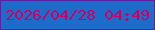 文字の大きさ：4、枠の色：5b22a5、背景の色：1d6cc9、文字の色：c70168 無料ブログパーツのブログ時計