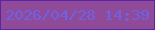 文字の大きさ：1、枠の色：5b23ad、背景の色：904b98、文字の色：6f60e7 無料ブログパーツのブログ時計