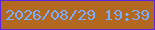 文字の大きさ：1、枠の色：5b26e2、背景の色：b36820、文字の色：7cacff 無料ブログパーツのブログ時計