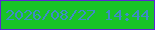 文字の大きさ：4、枠の色：5b27d3、背景の色：18c427、文字の色：3d8cc7 無料ブログパーツのブログ時計
