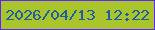 文字の大きさ：4、枠の色：5b27fe、背景の色：a9c52b、文字の色：1d5fa2 無料ブログパーツのブログ時計