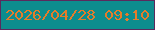 文字の大きさ：5、枠の色：5b2a5d、背景の色：0d8d8e、文字の色：e57c2a 無料ブログパーツのブログ時計