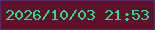 文字の大きさ：1、枠の色：5b2a69、背景の色：601028、文字の色：25dd9a 無料ブログパーツのブログ時計
