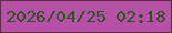 文字の大きさ：2、枠の色：5b2b44、背景の色：b751a7、文字の色：2a521c 無料ブログパーツのブログ時計