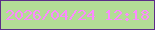 文字の大きさ：2、枠の色：5b2d88、背景の色：b3dc96、文字の色：fb8afe 無料ブログパーツのブログ時計