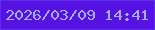 文字の大きさ：4、枠の色：5b2ee8、背景の色：5612e2、文字の色：a5aeee 無料ブログパーツのブログ時計