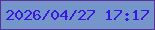 文字の大きさ：3、枠の色：5b3097、背景の色：7496ca、文字の色：3a17dc 無料ブログパーツのブログ時計