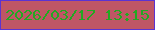 文字の大きさ：2、枠の色：5b33d1、背景の色：bf5665、文字の色：22a922 無料ブログパーツのブログ時計