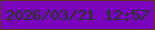 文字の大きさ：2、枠の色：5b361e、背景の色：7904bc、文字の色：174014 無料ブログパーツのブログ時計