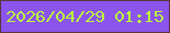 文字の大きさ：4、枠の色：5b363e、背景の色：8b54ea、文字の色：baf53d 無料ブログパーツのブログ時計