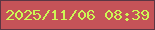 文字の大きさ：3、枠の色：5b3643、背景の色：c55358、文字の色：cdf755 無料ブログパーツのブログ時計