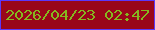 文字の大きさ：5、枠の色：5b38f9、背景の色：99061a、文字の色：85b71f 無料ブログパーツのブログ時計
