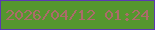 文字の大きさ：1、枠の色：5b39b2、背景の色：55962e、文字の色：ab6b6a 無料ブログパーツのブログ時計