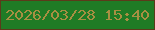文字の大きさ：2、枠の色：5b3a1a、背景の色：1f7b25、文字の色：a78f42 無料ブログパーツのブログ時計