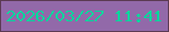 文字の大きさ：2、枠の色：5b3a53、背景の色：9269a9、文字の色：02d69d 無料ブログパーツのブログ時計