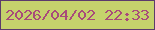 文字の大きさ：5、枠の色：5b3b6c、背景の色：c5d26c、文字の色：a84b7a 無料ブログパーツのブログ時計