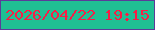 文字の大きさ：4、枠の色：5b3b99、背景の色：20bf93、文字の色：f71d46 無料ブログパーツのブログ時計