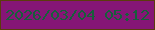 文字の大きさ：2、枠の色：5b3c0d、背景の色：851676、文字の色：175f3b 無料ブログパーツのブログ時計