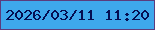 文字の大きさ：5、枠の色：5b3c7d、背景の色：3ea8ec、文字の色：050f52 無料ブログパーツのブログ時計