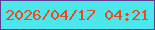 文字の大きさ：4、枠の色：5b3e8d、背景の色：4ce7ec、文字の色：ee4820 無料ブログパーツのブログ時計