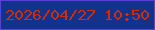 文字の大きさ：2、枠の色：5b3fda、背景の色：12328d、文字の色：cf2e03 無料ブログパーツのブログ時計