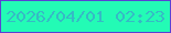 文字の大きさ：1、枠の色：5b41d3、背景の色：23fbb5、文字の色：36bac5 無料ブログパーツのブログ時計