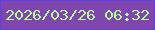 文字の大きさ：2、枠の色：5b41e4、背景の色：8146ad、文字の色：b3fb95 無料ブログパーツのブログ時計
