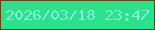 文字の大きさ：2、枠の色：5b4714、背景の色：2de08a、文字の色：86fcda 無料ブログパーツのブログ時計