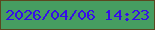 文字の大きさ：2、枠の色：5b4720、背景の色：469d61、文字の色：350ee9 無料ブログパーツのブログ時計